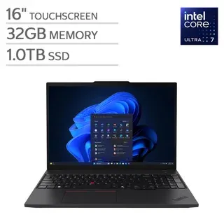 Lenovo ThinkPad T16 G4 — 16" WUXGA Touchscreen Laptop — Core Ultra 7 255U Processor — 32GB RAM — 1TB SSD — Windows 11 Pro — Wi-Fi 6E