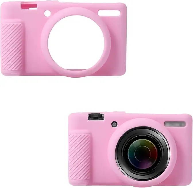Camera Case Protector for Sony ZV-1F/ ZV-1 II/ZV-1M2, Silicone Camera Protective Cover, Anti-Scratch Digital Slim Fit Soft Case Sleeve for Camera (Pink)