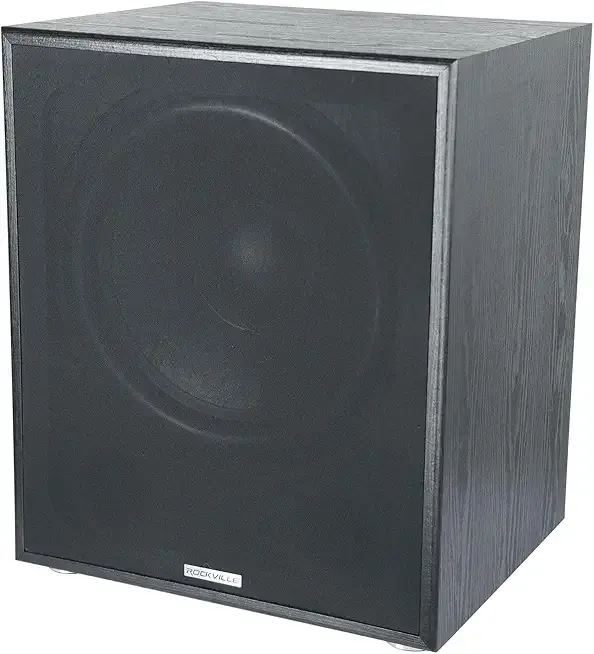 Rockville Rock Shaker 15" Powered Subwoofer, 1000W Peak / 500W RMS, Class-D, MDF Enclosure, RCA, Speaker Inputs, Phase & Crossover Control, Black, for Home Theater & Studio