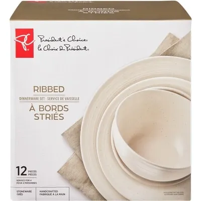Ridge Dinnerware Set - 12 Pieces