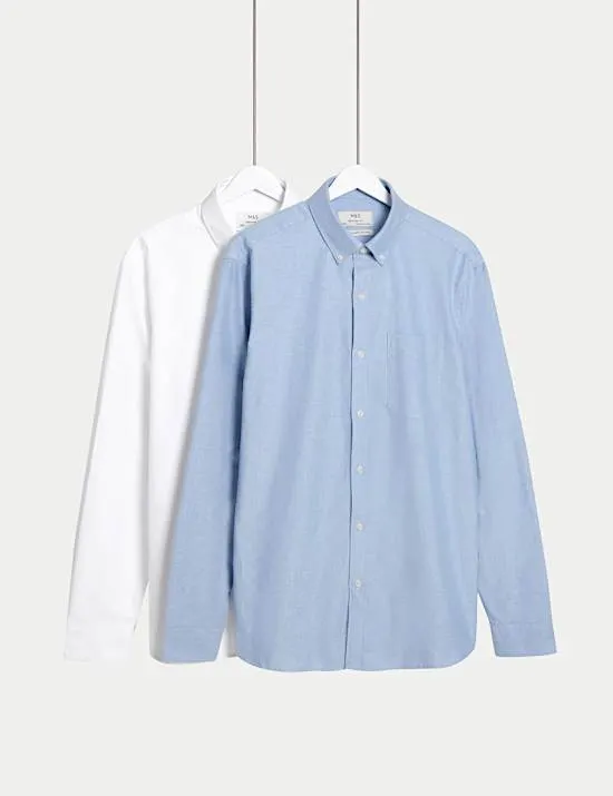 2er-Pack Ultimate Regular Fit Oxford-Hemd aus reiner Baumwolle