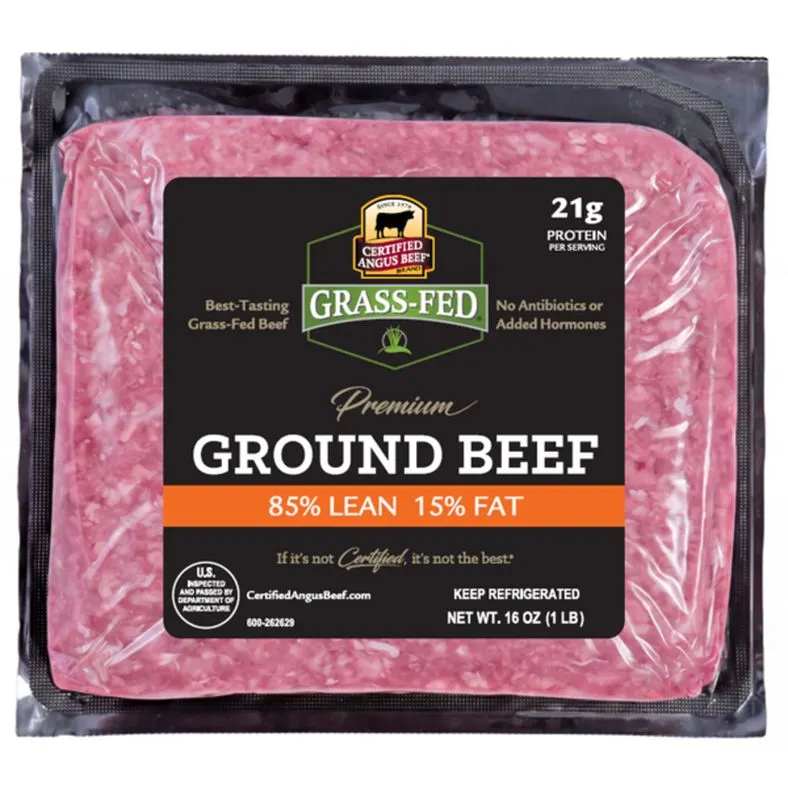 Beef - USDA Choice Certified Angus Beef Grass Fed Ground Beef Brick 85% Lean