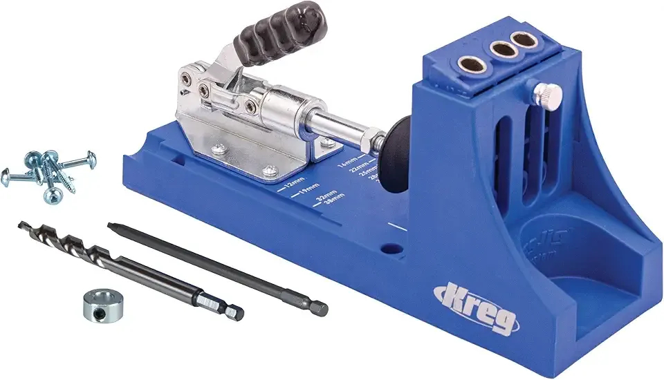 Kreg K4 Pocket Hole Jig - Adjustable, Versatile Jig for Strong Joints - Create Perfect, Rock-Solid Joints - Easily Adjustable Drill Guides - For Materials 1/2" to 1 1/2" Thick