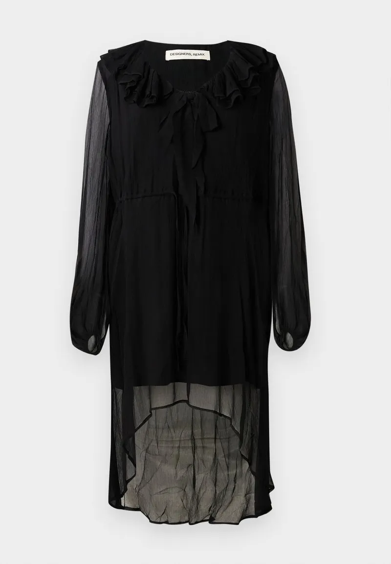 IOLA RUFFLE DRESS - Kjole - black