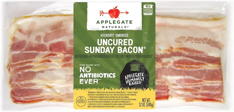 Applegate Naturals Hickory Smoked Uncured Sunday Bacon, 12oz