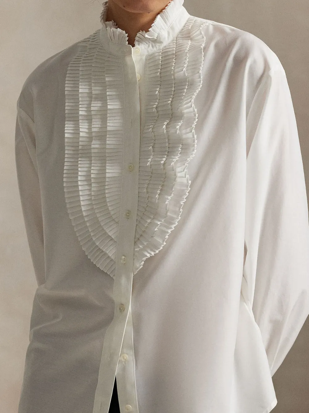 PLEATED-BIB SHIRT