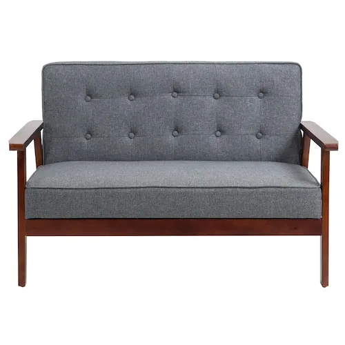 45" Tufted Loveseat Sofa for Bedroom with Solid Wood Frame
