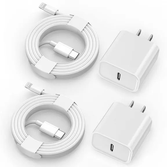 Best seller iPhone Charger, 2 Pack 20W PD White Fast Charger Block with 6ft Fast Charging Cables Compatible with iPhone 14/13/12/11 $12.49 Was $19.93