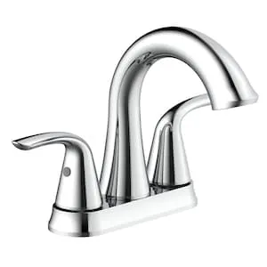 Glacier Bay Irena 4-inch Centerset 2-Handle Bathroom Faucet Pop-Up Drain Kit in Chrome