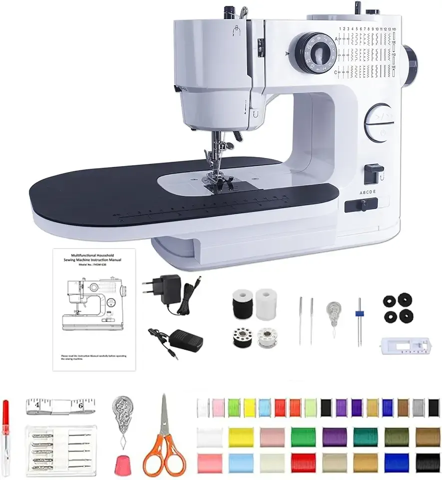 Sewing Machine with Extension Table,39 Built-in Stitches, LED Light 2-Speed Foot Pedal, and Accessories Kit for Home DIY Projects & Gift Perfect for Sewing Machine for Beginners for Adult