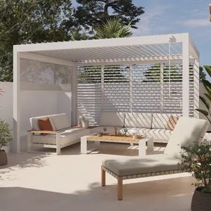 Pergola bioclimatica 3x4 m in alluminio bianco - NATERIAL