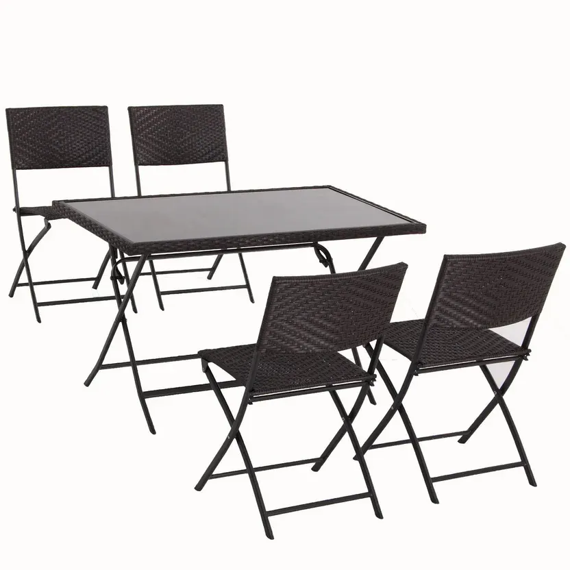Comedor de Exterior Plegable Parma Ratán 4 Personas