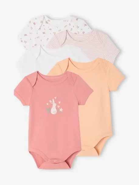 Lot de 5 bodies manches courtes bébé - lot blanc