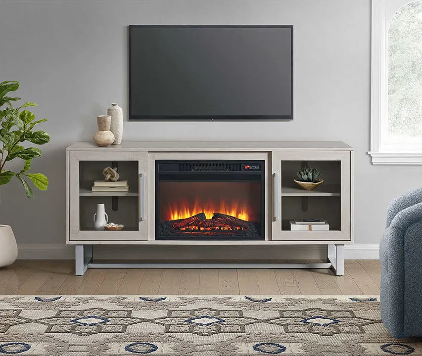 Estelle Console with 23' Fireplace Insert - Off-White