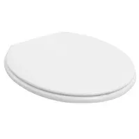 Tapa y asiento para inodoro redondo de madera blanco