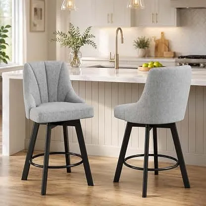 YaFiti 24" Swivel Counter Height Bar Stools Set of 2, Li…
