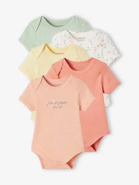 Lot de 5 bodies bébé fille manches courtes coffret cadeau -...