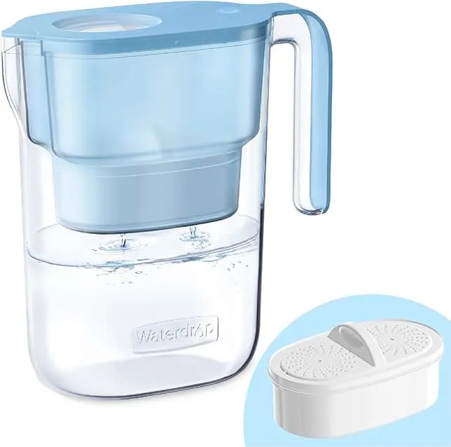 Waterdrop PT-05B Water Filter Pitcher, 7-Cup Capacity, NSF Certified, 5X Longer Filter Life, Up to 200 Gallons, for Fridge, Countertop,…