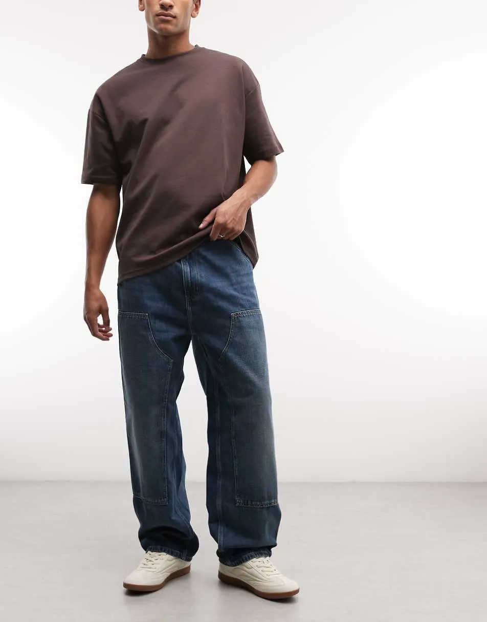 Carhartt WIP OG double knee relaxed straight fit jeans in mid wash blue