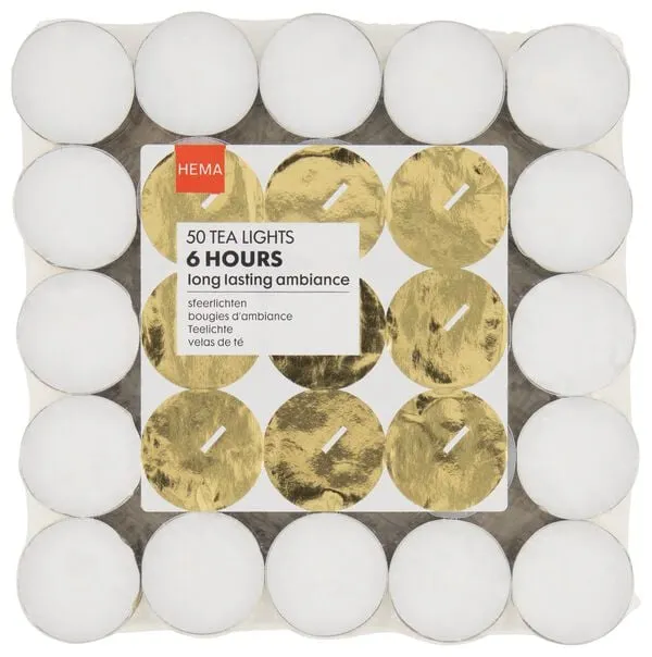 theelichtjes 6 branduren - 50 stuks
