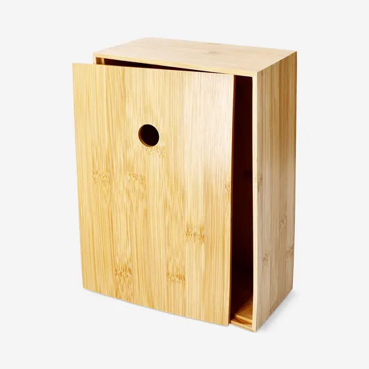 Stackable storage box with bamboo...
