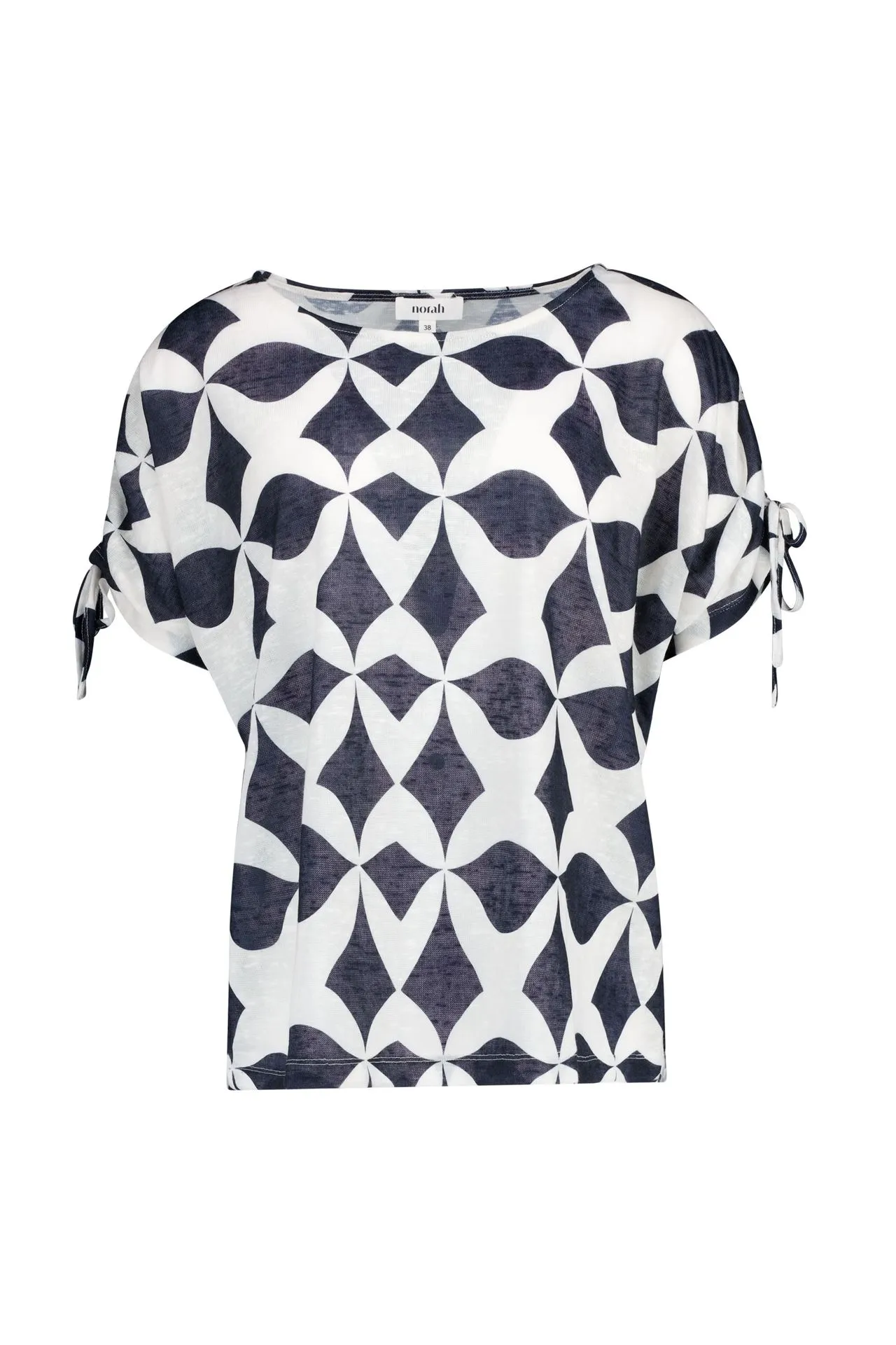 Zwart/ecru shirt met grafische print
