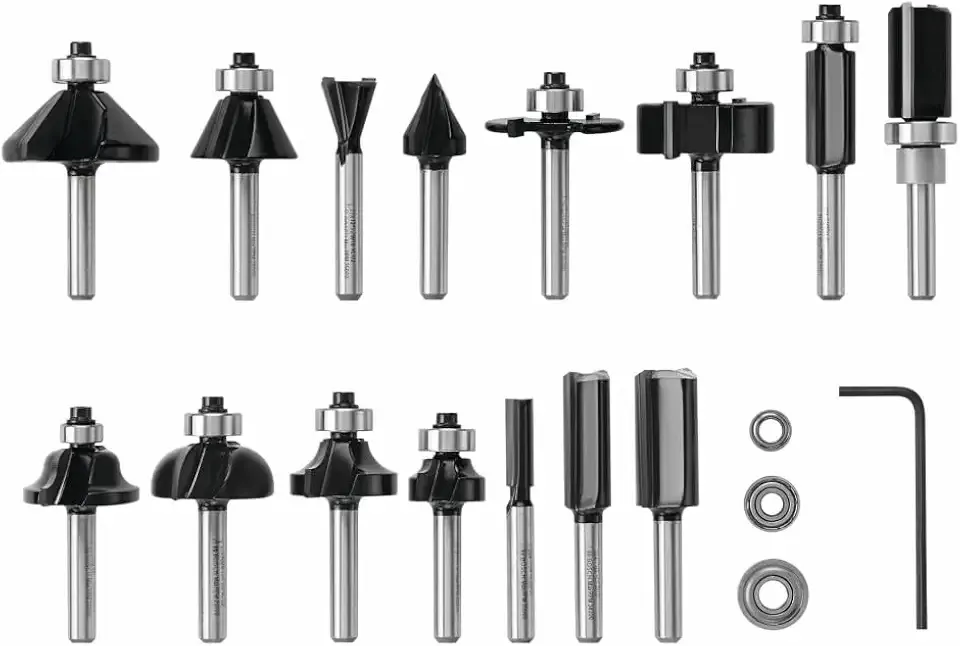 BOSCH RBS015MBS 15-Piece Carbide-Tipped Wood Router Bits Set