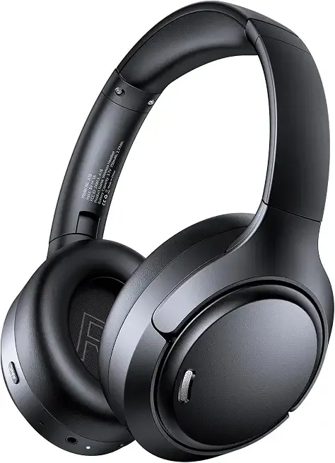 Hybrid Active Noise Cancelling Bluetooth 6.0 Headphones 120H Long Playtime, 6 ENC Mic, Over Ear Headphones Wireless, Hi-Res Audio, Memory Foam Earcup, Transparency Mode ANC Headphone for Travel Office