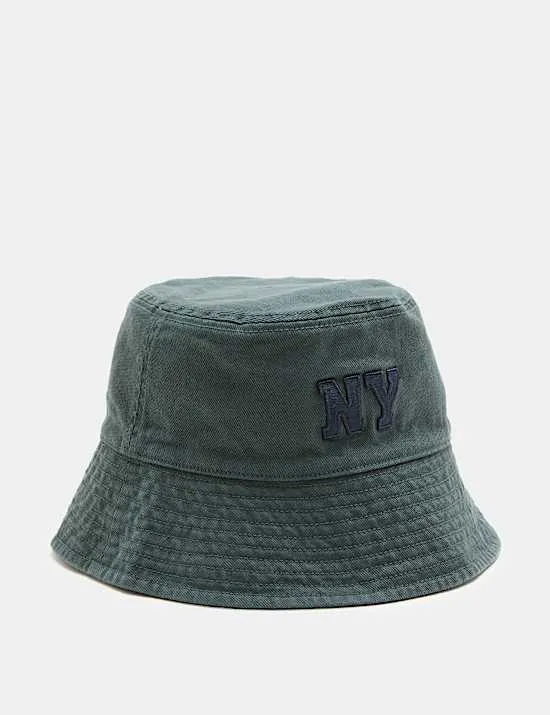 Pure Cotton NY Embroidered Bucket Hat