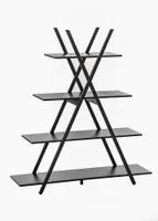 Standregal, 4 Ebenen, ca. 120 x 33 x 135 cm - Schwarz