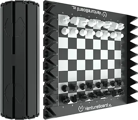 VentureBoard Portable Travel Chess Set, Magnetic, 10 Inches, Foldable