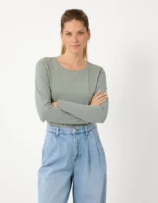 Maglia a manica lunga - Cotone - Cachi