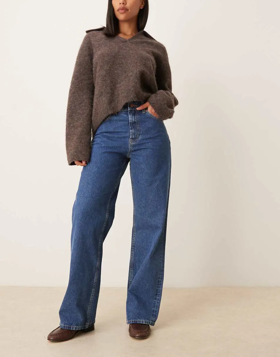 ASOS DESIGN Circular Design Collection wide leg dad jeans in clean blue