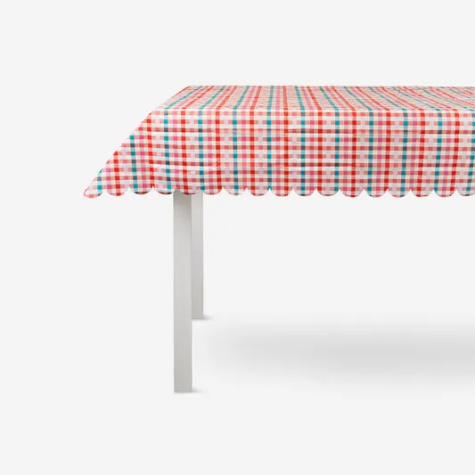 Chequered paper picnic tablecloth...