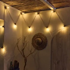 Ghirlanda luminosa Minta 10 luci cavo 5 mt beige IP44 INSPIRE