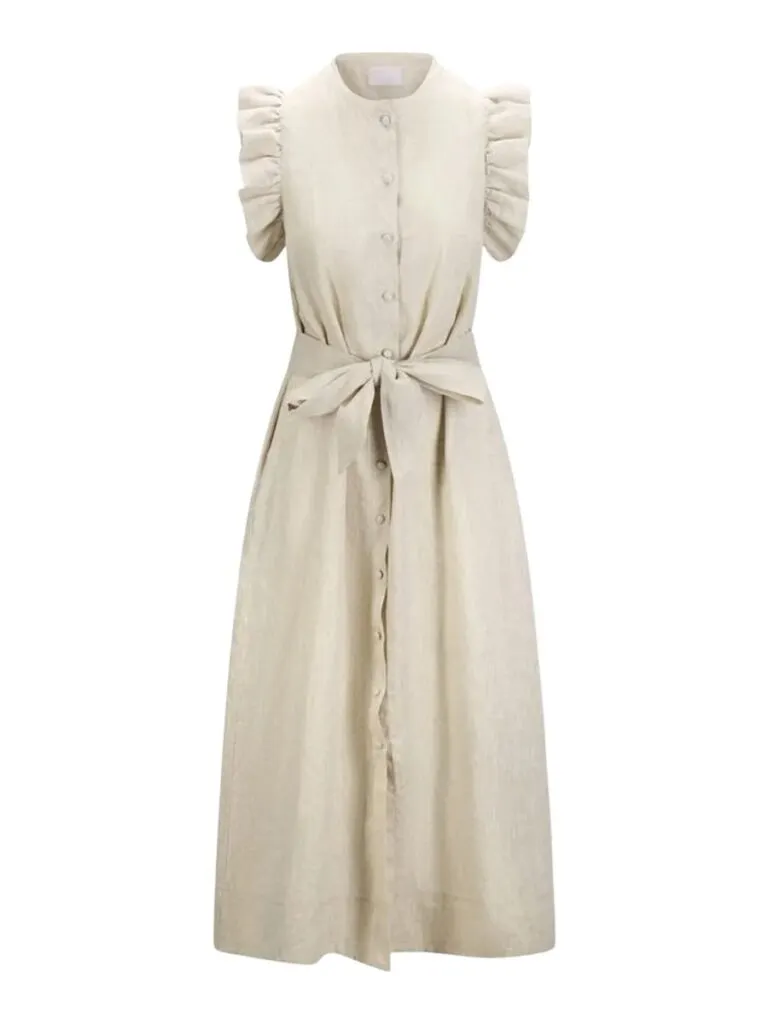 Pam Linen Dress - Beige