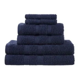 Ovela Avalon 6 Piece 100% Cotton Towel Set (Navy)