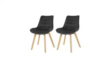 Esszimmerstuhl 2er-Set mit Samtbezug Brook