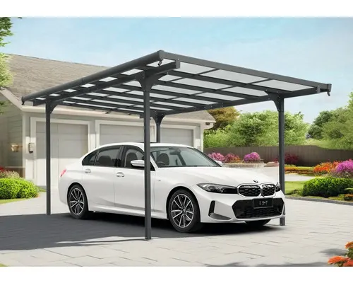 Přístřešek pro auto 496x299x226 cm hliníkový antracit