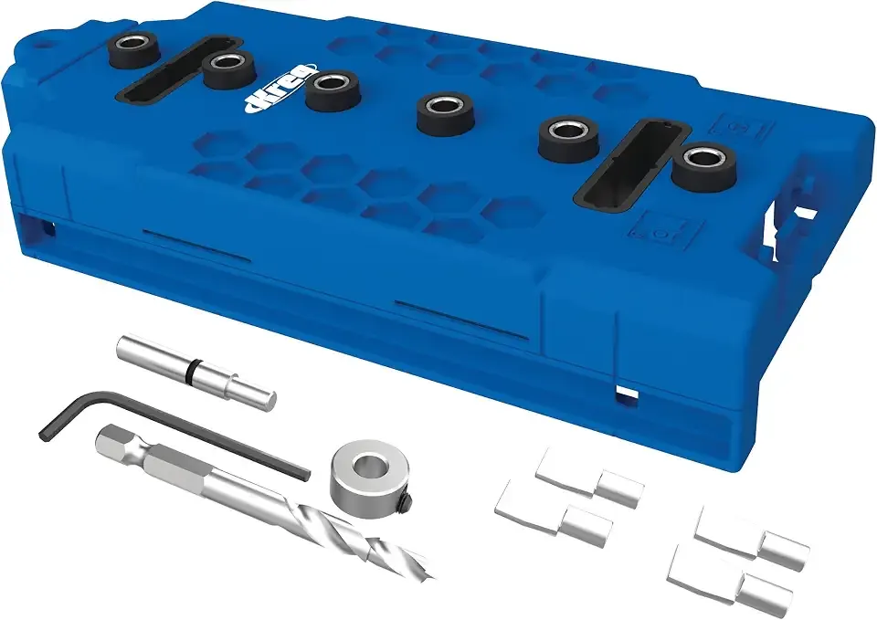 Kreg Shelf Pin Jig 1/4 Inch - Cabinet Hole Drilling Guide - Edge Aligned Precision - Adjustable Tool - KMA3225