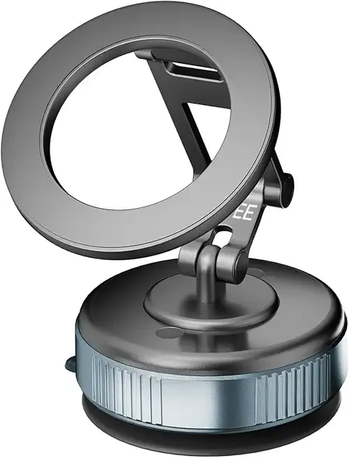 Vacuum Magnetic Car Phone Holder for MagSafe, Foldable 360° Adjustable Car Phone Mount with Reinforced 110+LBS Suction Cup, Phone Holder for Car fot iPhone 17 Pro Max/16/15/14/13/12 & Android