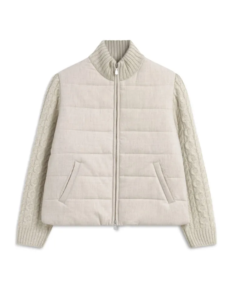 Wool Cashmere Hybrid Jacket - Beige