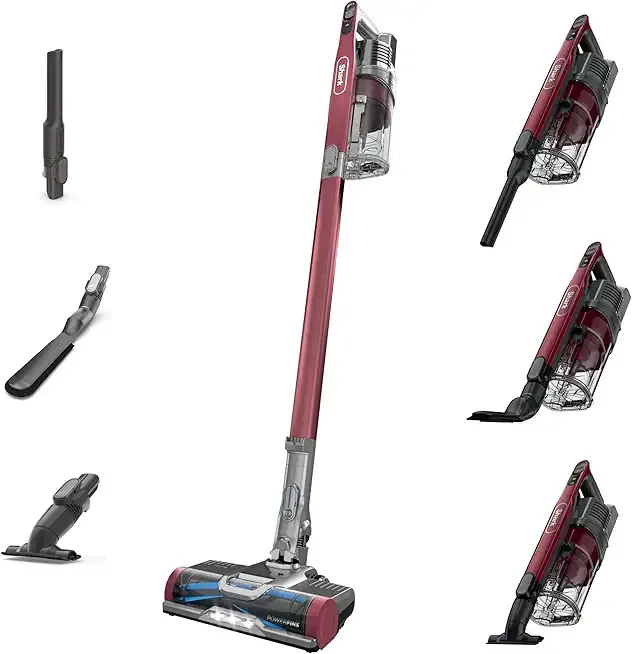 Shark Cordless Vacuum Cleaner, HEPA Filter, Lightweight, Portable, Rechargeable, Pet Hair Pickup, Removable Handheld, Crevice, Upholstery & Dusting Brush Included, 40-min runtime, Red, IZ362H