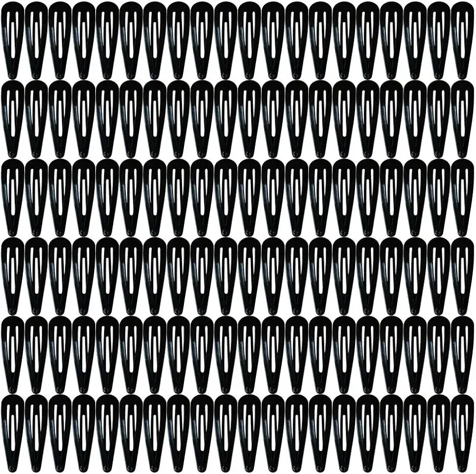 120 Pack 2 Inch Black Color Barrettes Women Metal Snap Hair Clips Accessories