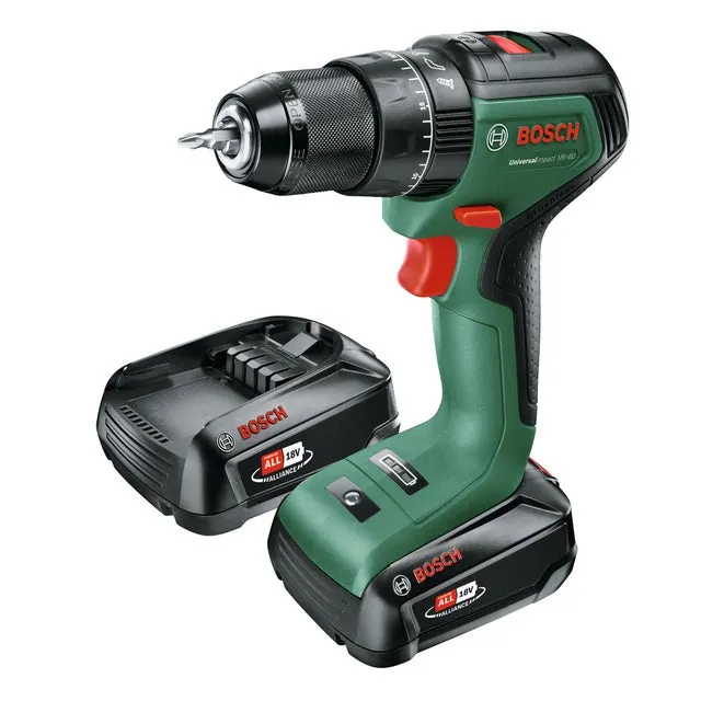 Taladro percutor a batería BOSCH 18V Sin escobillas - 2 baterías - Universal Impact 18 60 2 Baterías 2,0Ah