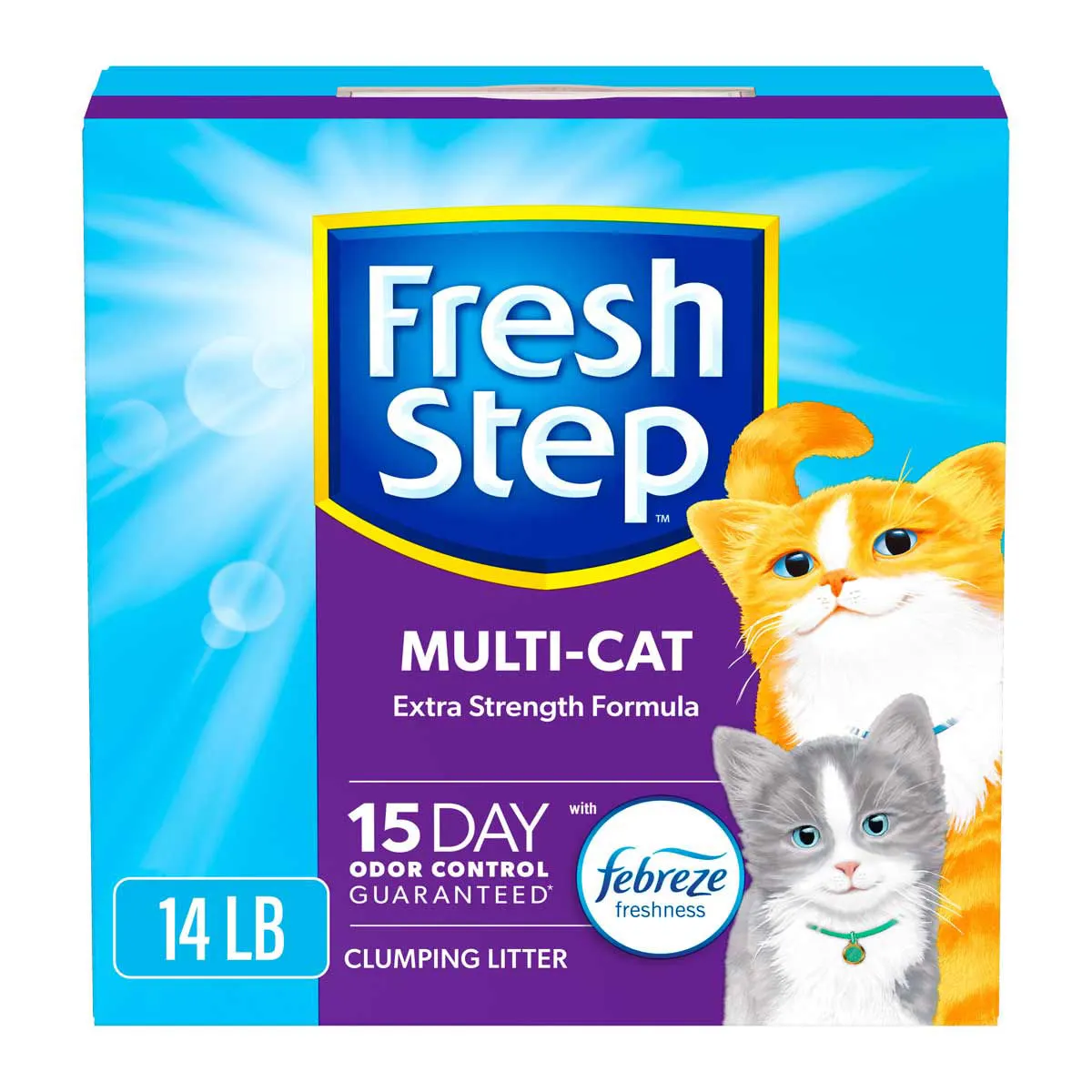 Fresh Step Multi-Cat Clumping Cat Litter With Febreze Freshness, 14 lb