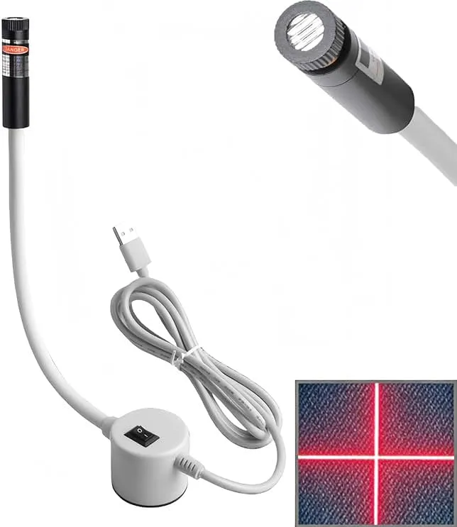 Ersikulu Magnetic Positioning Quilting Light for Sewing Machine, Magnetic Sewing Machine Laser Positioning Light, Adjustable Beam for Straight Stitching, No Marking Required (Crosse)