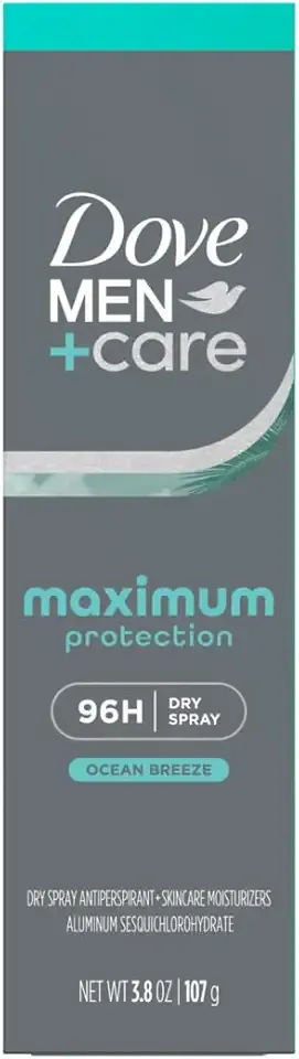 Dove Men+Care Anti-Perspirant Spray Ocean Breeze Maximum Protection Deodorant for men 96-Hour Comfort 3.8 oz