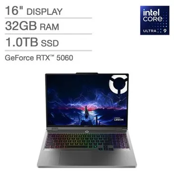 Lenovo Legion 5i 16" Gaming Laptop - Intel Core Ultra 9 275HX - GeForce RTX 5060 - WQXGA (2560x1600) - Windows 11 Home - 32GB RAM - 1TB SSD
