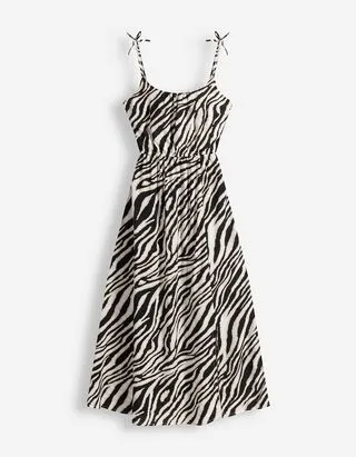 Abito maxi - Stampa allover - bianco